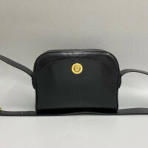 Celine Star Ball logo calf leather shoulder bag black dust